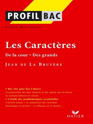 cover image of Profil--La Bruyère (Jean de)